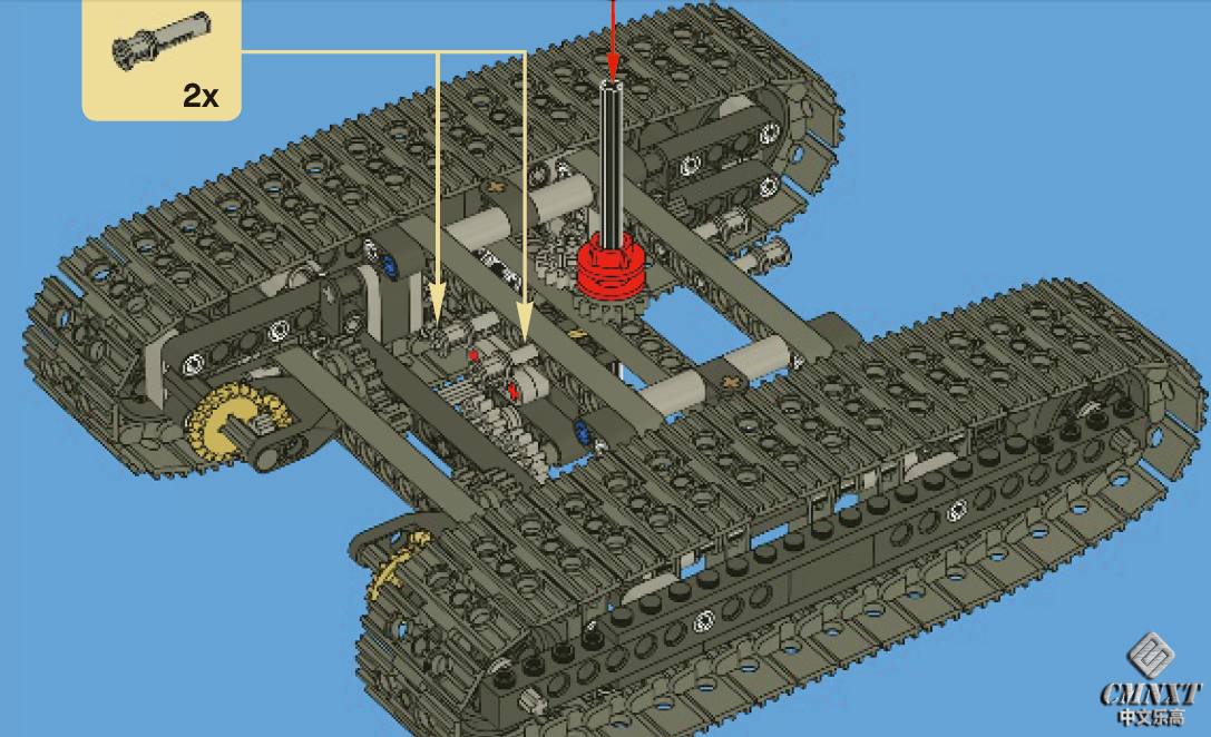请看驱动齿轮的支撑部位