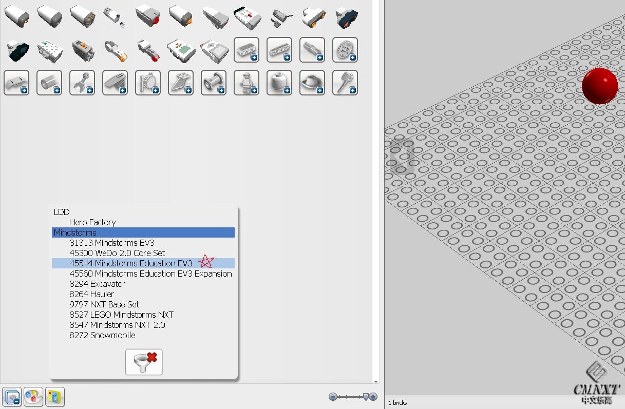 点击Filter bricks by box